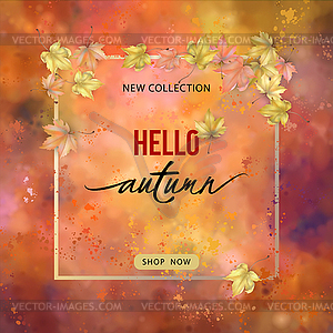 Autumn banner with frame - vector clip art