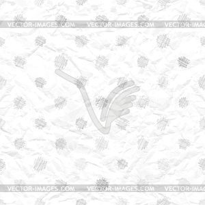 Seamless crumpled paper texture with polka dots - vector clip art