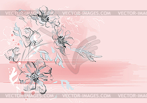 Romantic floral background - vector image