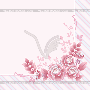 Greeting card with roses - vector image