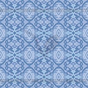 Seamless blue wallpaper pattern - vector clipart