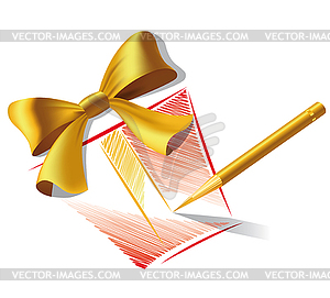 Pencil drawing of gift - vector clipart