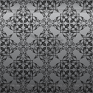 Seamless vintage damask wallpaper background - white & black vector clipart