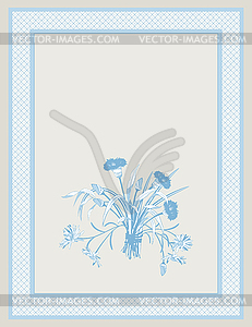 Blue Background with Field Flowers - vector clipart