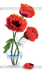 Silk red flowers - vector clip art