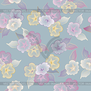 Floral seamless pattern beautiful flowers - vector clip art