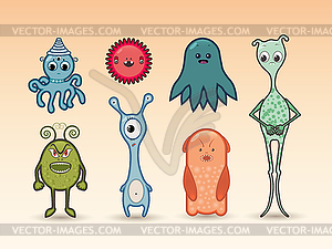 Cartoon monsters set - vector clipart