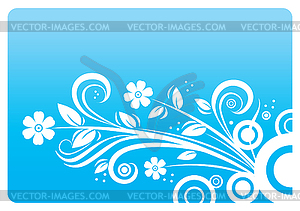 Abstract floral background in blue - vector clipart