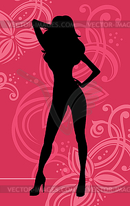 Silhouette of beautiful woman - vector clipart