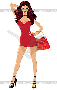 Beautiful fashion girl - vector clipart