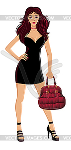 Beautiful fashion girl - vector clip art