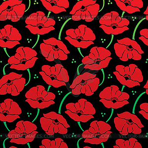 Floral pattern with poppies - vector clip art