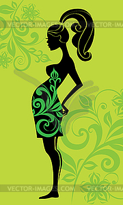 Silhouette of pregnant woman - vector clip art