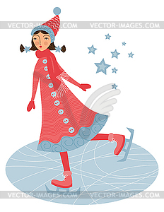 Skater girl - vector clipart