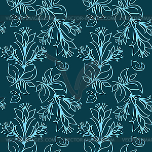 Seamless ornament in blue - color vector clipart