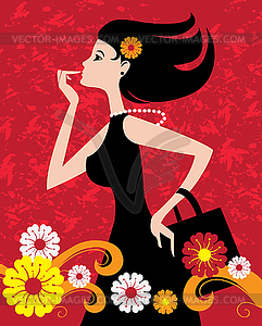 Fashion shopping girl - vector clipart