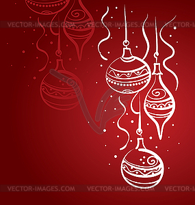 Дизайн с новогодними елочными шарами - векторный клипарт