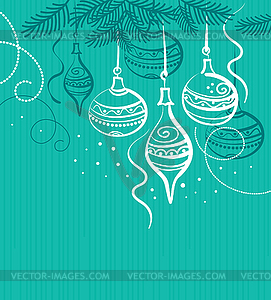 Background with christmas balls - vector image