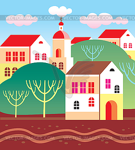 Town landscape - vector clipart