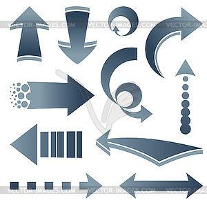 Набор различных стрелок - стоковый клипарт