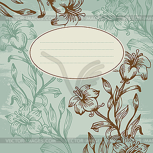 Floral background with banner - vector image