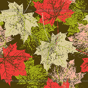 Seamless pattern with autumn leaves - vector clip art