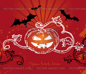 Halloween with pumpkin - vector clip art