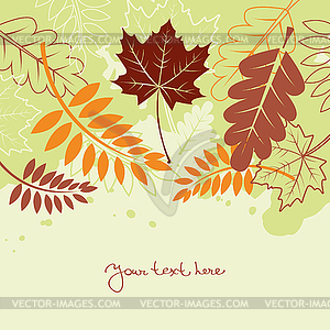 Autumn background with leaves - vector clip art