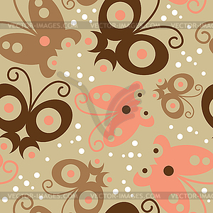 Seamless pattern with butterfly - vector image