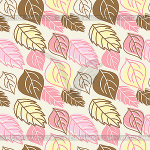 Seamless pattern with autumn leaves - vector clipart