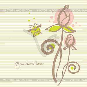 Floral background with butterfly - vector clipart