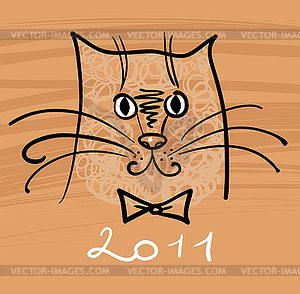 Cartoon cat for 2011 - vector clip art