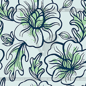 Seamless pattern with flowers - vector clipart