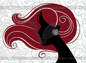 Beautiful woman silhouette - vector clip art
