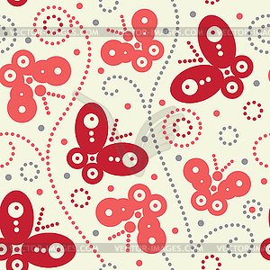 Seamless pattern with butterfly - vector clip art