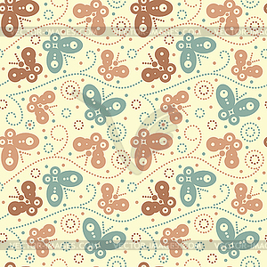 Seamless pattern with butterfly - vector image