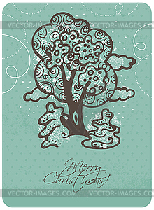 Christmas card - color vector clipart