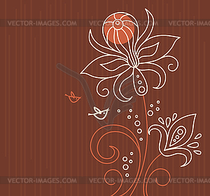 Floral background with birds - vector image