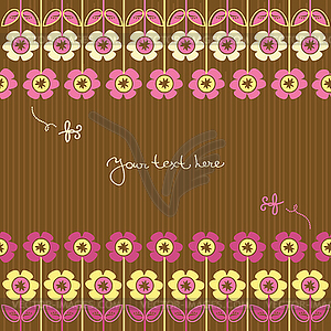 Floral background with cartoon dragonflies - vector clipart