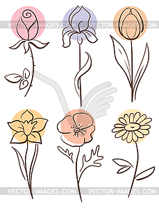 Flower set - vector clipart