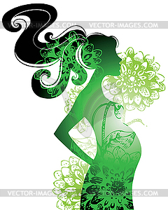 Silhouette of pregnant woman - vector clipart