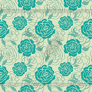 Seamless floral pattern with roses - royalty-free vector image