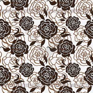 Seamless floral pattern with roses - vector clipart