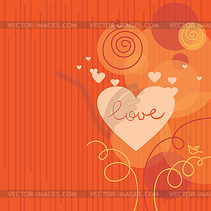 Love background with abstract hearts - vector clipart