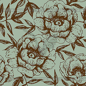 Seamless floral pattern with roses - vector EPS clipart