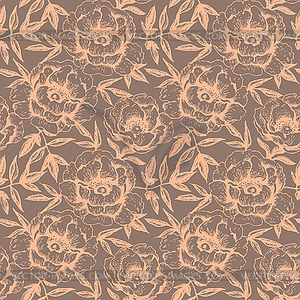 Seamless floral pattern with roses - vector clipart