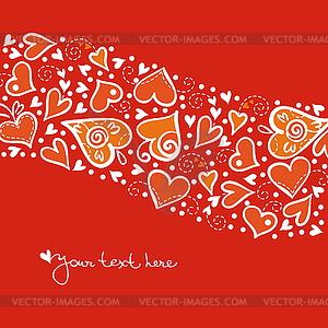 Love background with abstract hearts. Valentine card - vector clipart