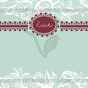 Valentine background with frame - vector clipart