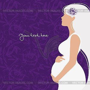 Background with silhouette of pregnant woman - vector clipart