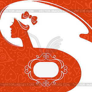 Background with beautiful girl silhouette - stock vector clipart